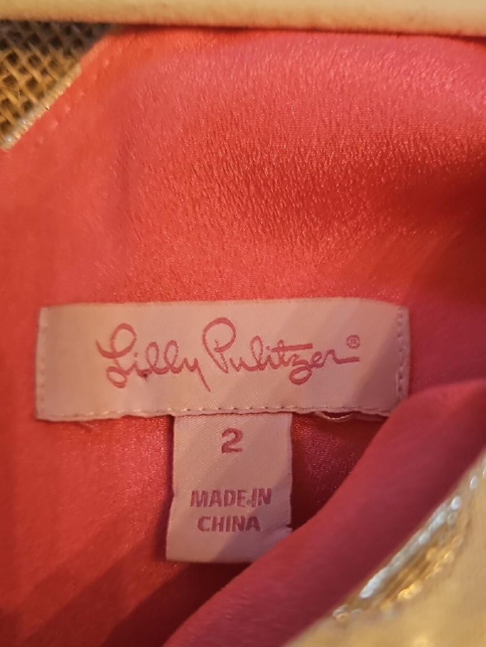 Lilly Pulitzer Pink and Gold Cap-Sleeve Midi Dress - Picture 5 of 5